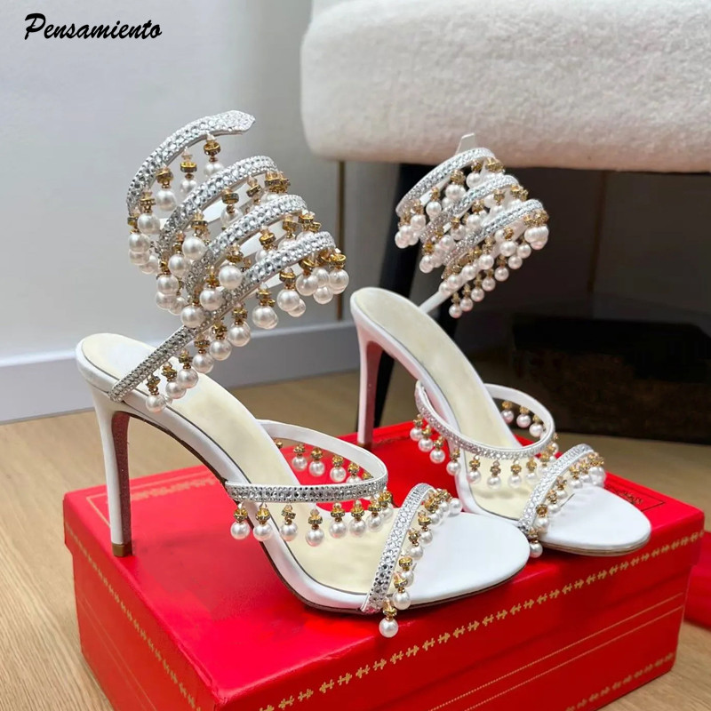 Summer Clothing Offers - Sandálias Gladiadoras Femininas de Luxo com
