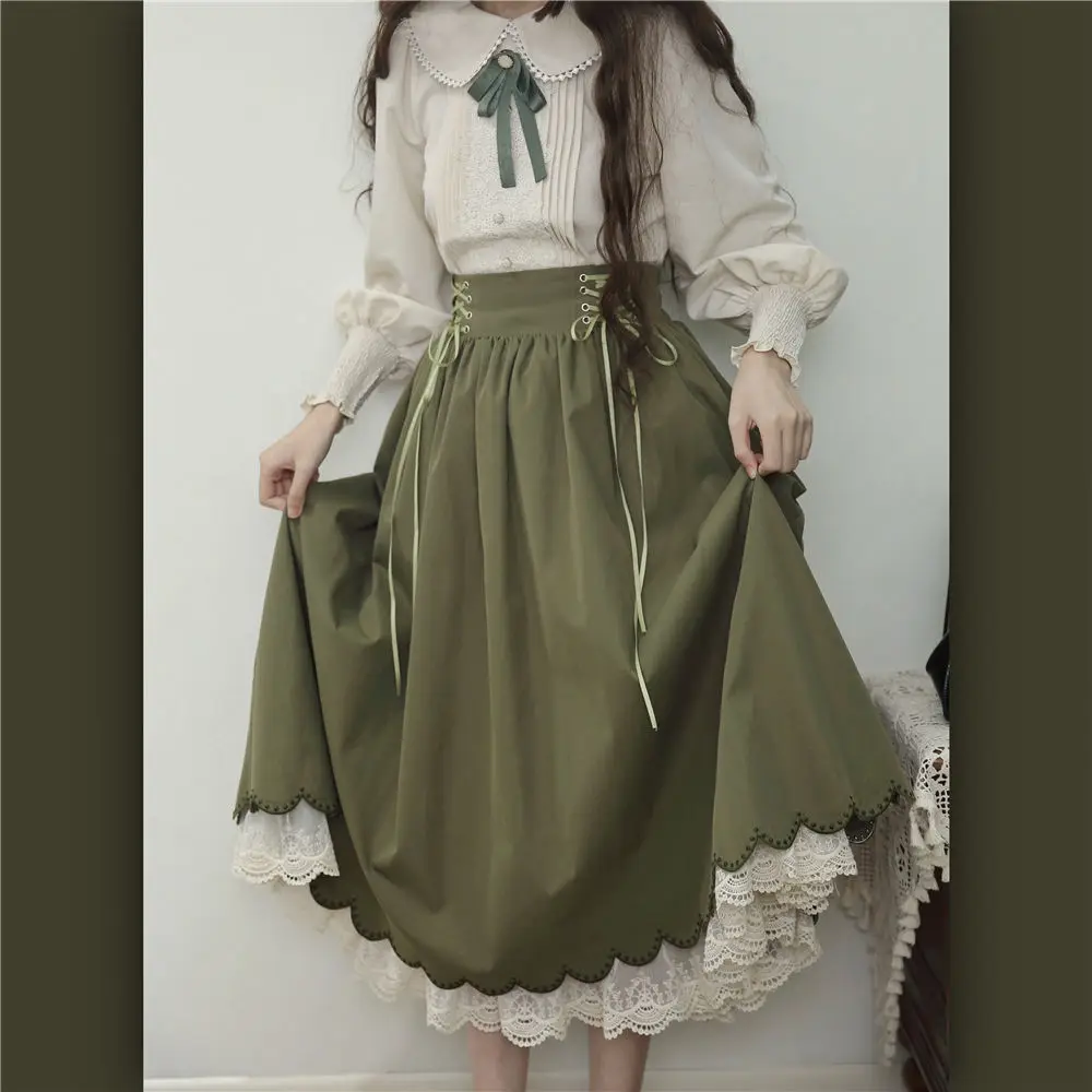 Summer Victorian Clothing - NONSAR-Vestido Lolita bordado para mulheres, colarinho