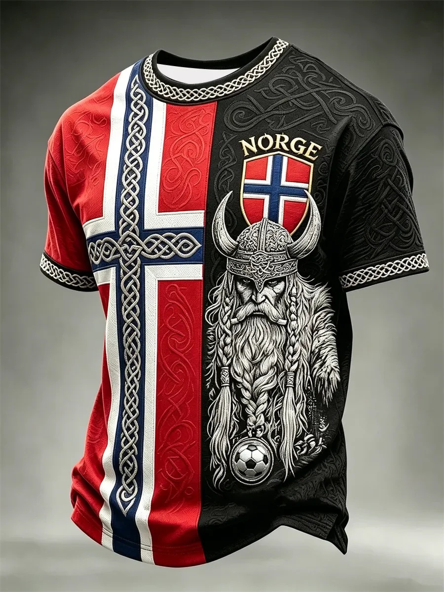 Summer Viking Clothing - Camiseta Gráfica de Futebol Viking da