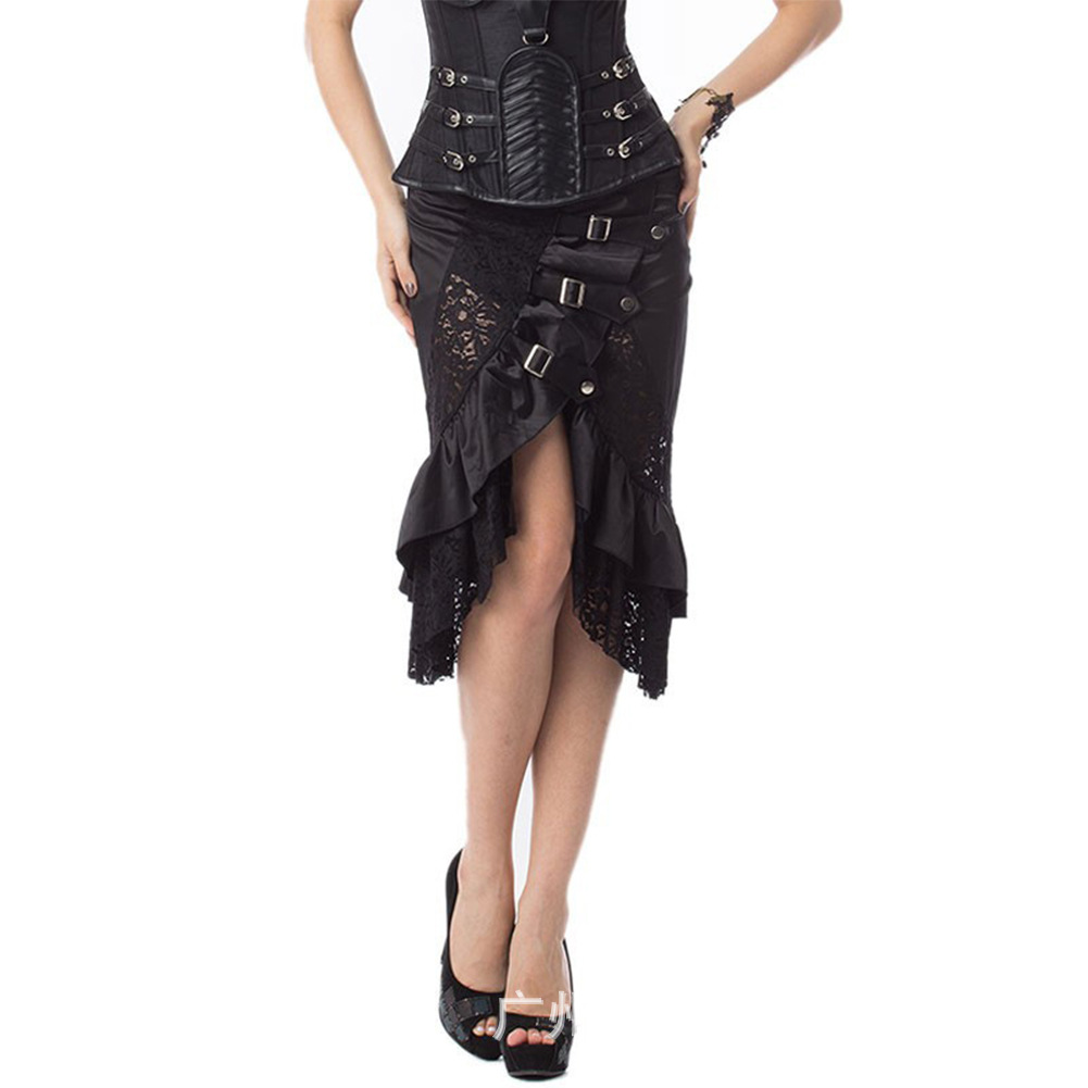 Vitoriano preto cetim & renda  - Summer Victorian Clothing avaliação e preço