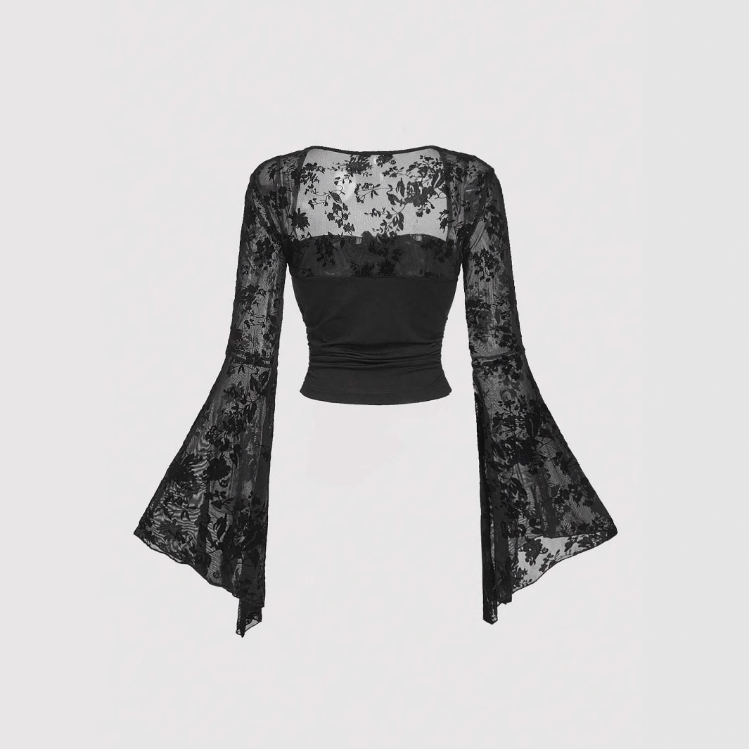 Camiseta Gótica Sexy de Renda  - Summer Grunge Clothing avaliação e preço
