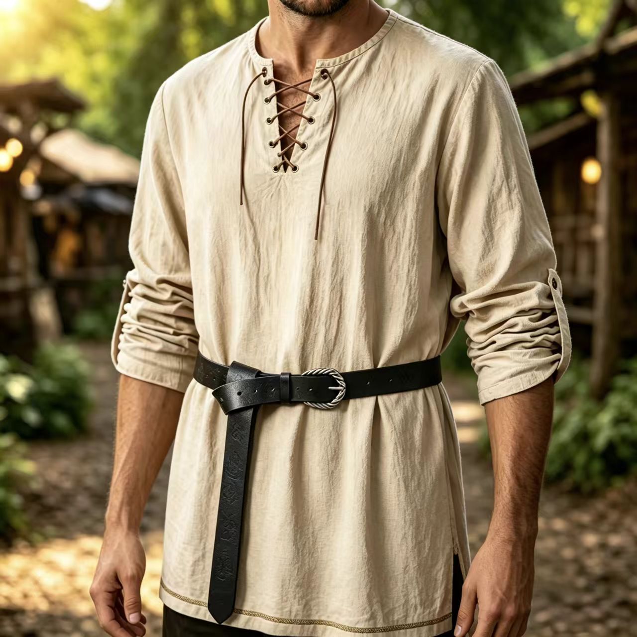 Camisa Masculina Medieval de L - Summer Viking Clothing avaliação e preço