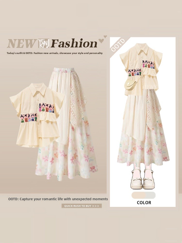 Conjunto de Verão Feminino com - Summer Clothing Cartoon avaliação e preço