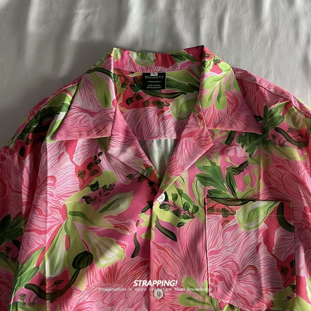 Rosa graffiti floral gola cuba - Summer Clothing H&M avaliação e preço