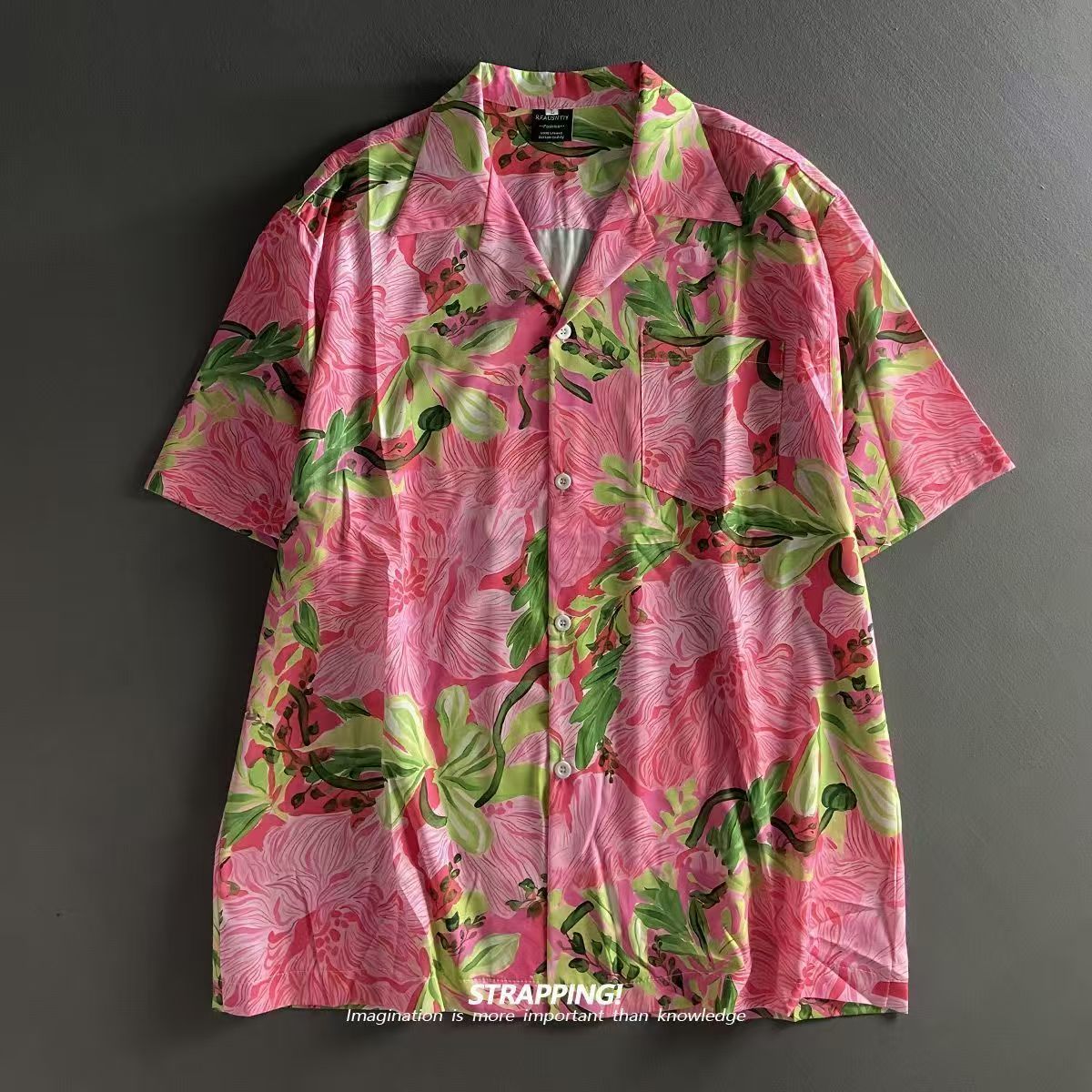 Rosa graffiti floral gola cuba - Summer Clothing H&M avaliação e preço