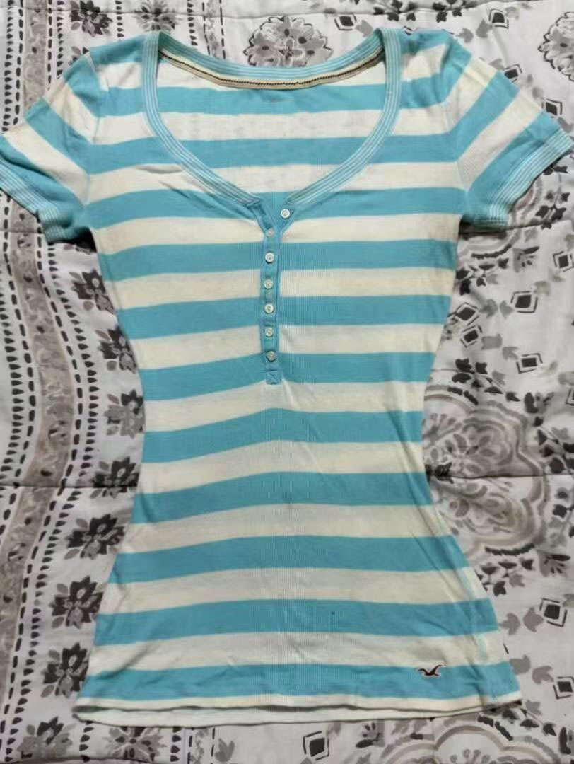 Camiseta Azul Listrada Estilo  - Summer Grunge Clothing avaliação e preço