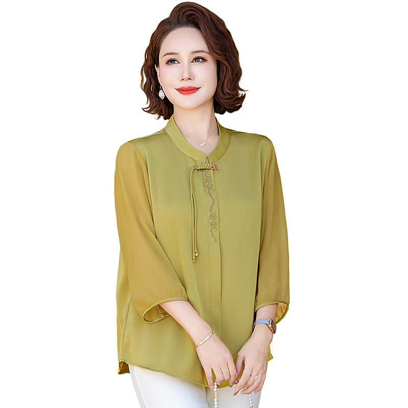 Camisa de Verão em Cor Sólida  - Summer Clothing For Plus Size Women avaliação e preço
