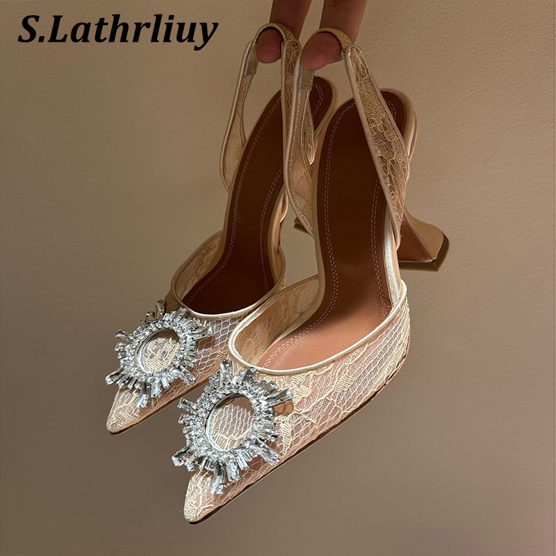 Sandálias strass flor apontou  - Summer Clothing Offers avaliação e preço